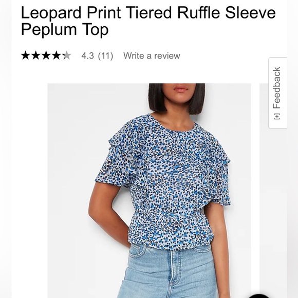 Express Leopard print peplum top - Picture 3 of 3